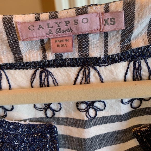 Calypso St. Barth Embellished Striped Dress, XS - Picture 6 of 8